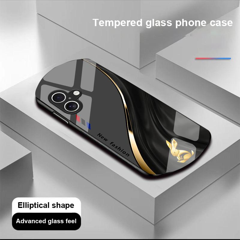 Flowing Pattern For Apple IPhone 16 11 13 15 14 Pro Max 12 Mini 7 8 Plus XR X XS Elliptical Shaped Tempered Glass Phone Case