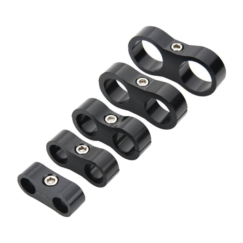 Aluminum Alloy Divider Clamp Double Hole Oil Line Clamp Aluminum Line Separator Fitting