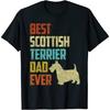 InconicTee Bester Schottischer Terrier Hundepapa Aller Zeiten Vintage Vatertag T-Shirt Schwarz