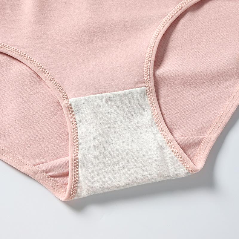 English standard Morandi color girl mid-waist cotton cute women's underwear student seamless bow briefs
