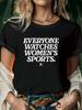 Všichni sledují ženské sporty Dámské tričko Letní móda Krátký rukáv Tištěné Kulatý výstřih Ležérní tričko Letní Streetwear