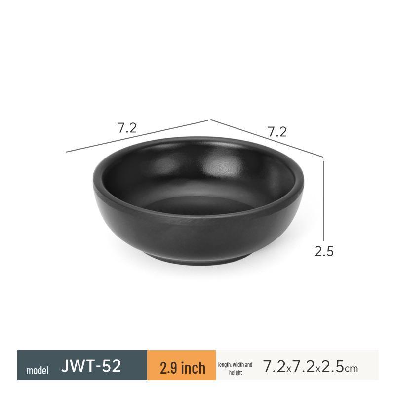Black Melamine Dipping & Snack Dish with 2-3 Compartments