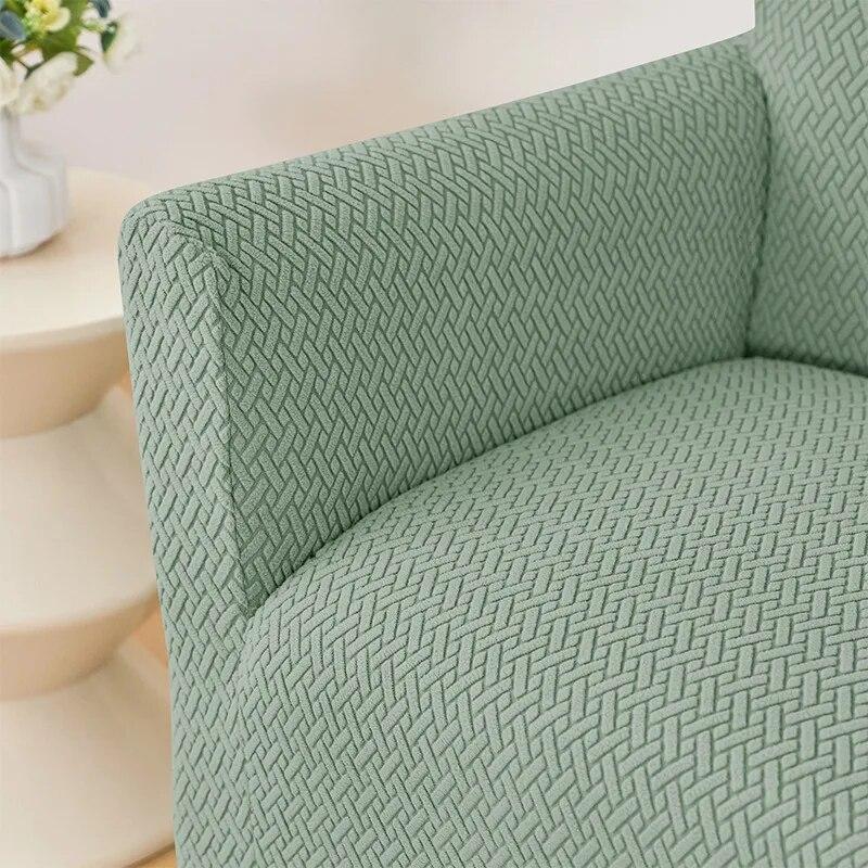 T-shaped Jacquard Tub Chair Cover Armchair Slipcover for Living Room Bedroom Office Elastic Single Sofa Covers Home Bar Counter