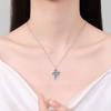 925 Sterling Moissanite Cross Pendant Retro Unisex  Moissanite Necklace 3 Carats Sweater Chain 925 Sterling Silver Clavicle