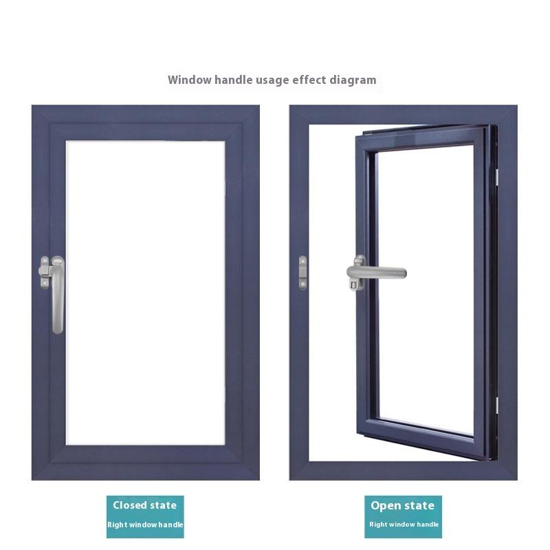 New Thickened Aluminum Alloy Window Handle Casement Window Seven-Character Handle Outside Open Window With Lock Handle