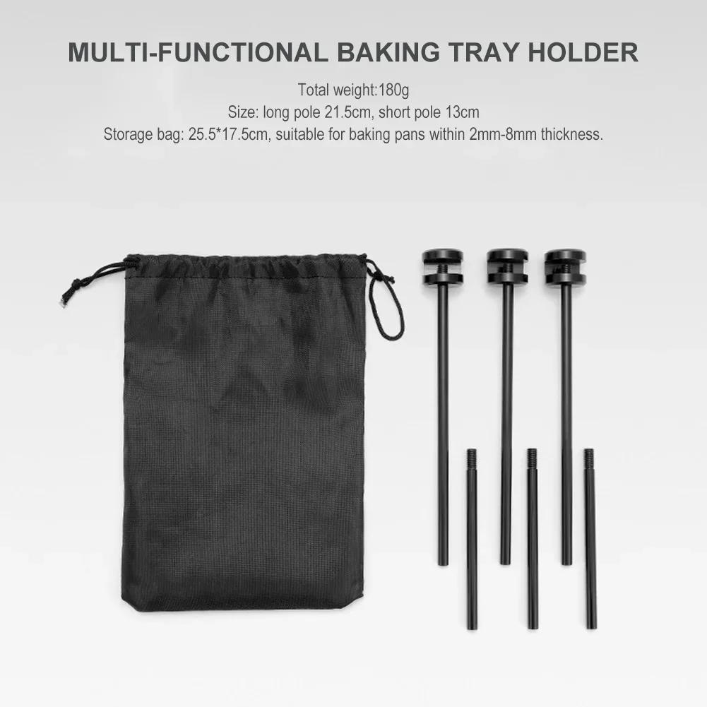 Frying Pan Stand Multifunctional Versatile Grill Pot Rack Portable Adjustable Metal with Chain Outdoor Camping Supplies
