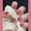 24Pcs Short Gradient Press On Nails With Jelly Glue Elegant Ballet Square Glitter Acrylic Fake Nails Set