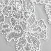 Weiß Perlenbesetztes Pailletten-Netz Paar Blumenapplikation Kleid Hochzeitskleid Dekoration Handgefertigt DIY Zubehör Stoffaufkleber Zubehör