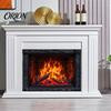 Cozy Living Room Decor Fireplace Flame Wall Decal, Vintage European Background Sticker, Self-Adhesive Waterproof Window Sticker Mural for Dining Space