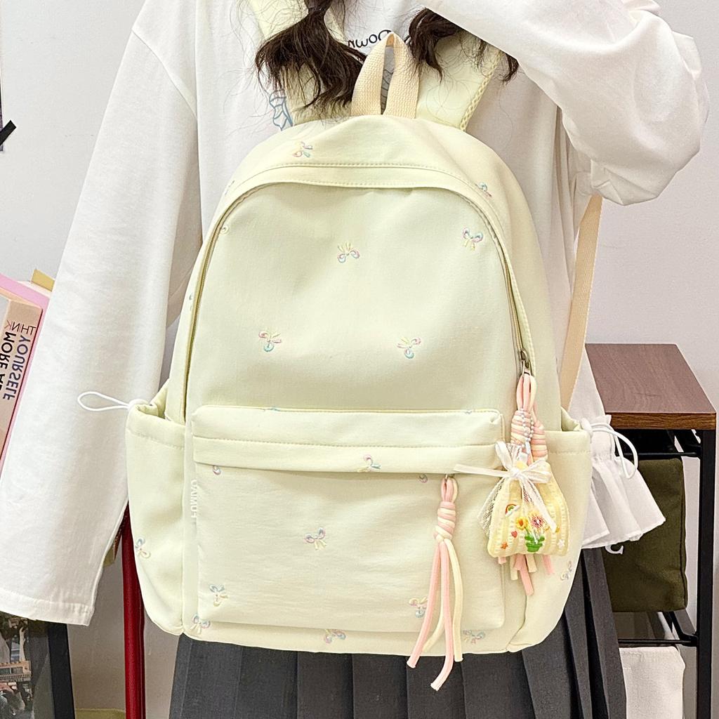 Schoolbag New High-value Small Fresh Cute Soft Girl Bow Travel Backpack Japanese Ins Sweet Student Backpack