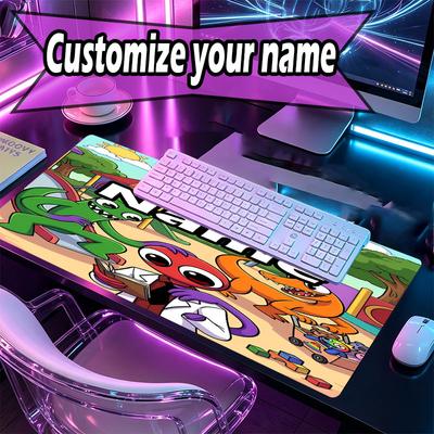 Custom Name Personalized Game Rainbow Friends Pattern Mousepad, Laptop PC Desk Mat, Decorative Desk Mat for Home Keyboard Pad Gift