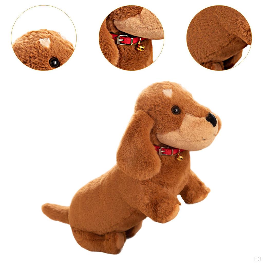Cuddly Stuffed Toy Soft Plush Dog Doll Snuggling Kids Room Decor Puppy Animal