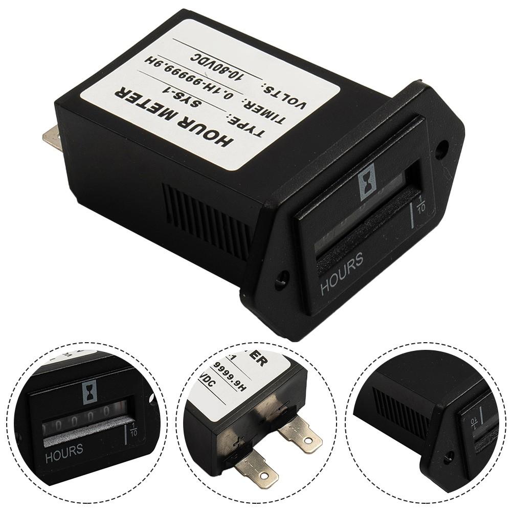 Engine Hour Meter Generator Replacement Gauge HM002 Black ABS Dust-proof