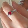 925 Sterling Silver Rings for Women Couple Minimalist Handmade Simple Blue Stone Ring Fine Jewelry Gift Prevent Allergy