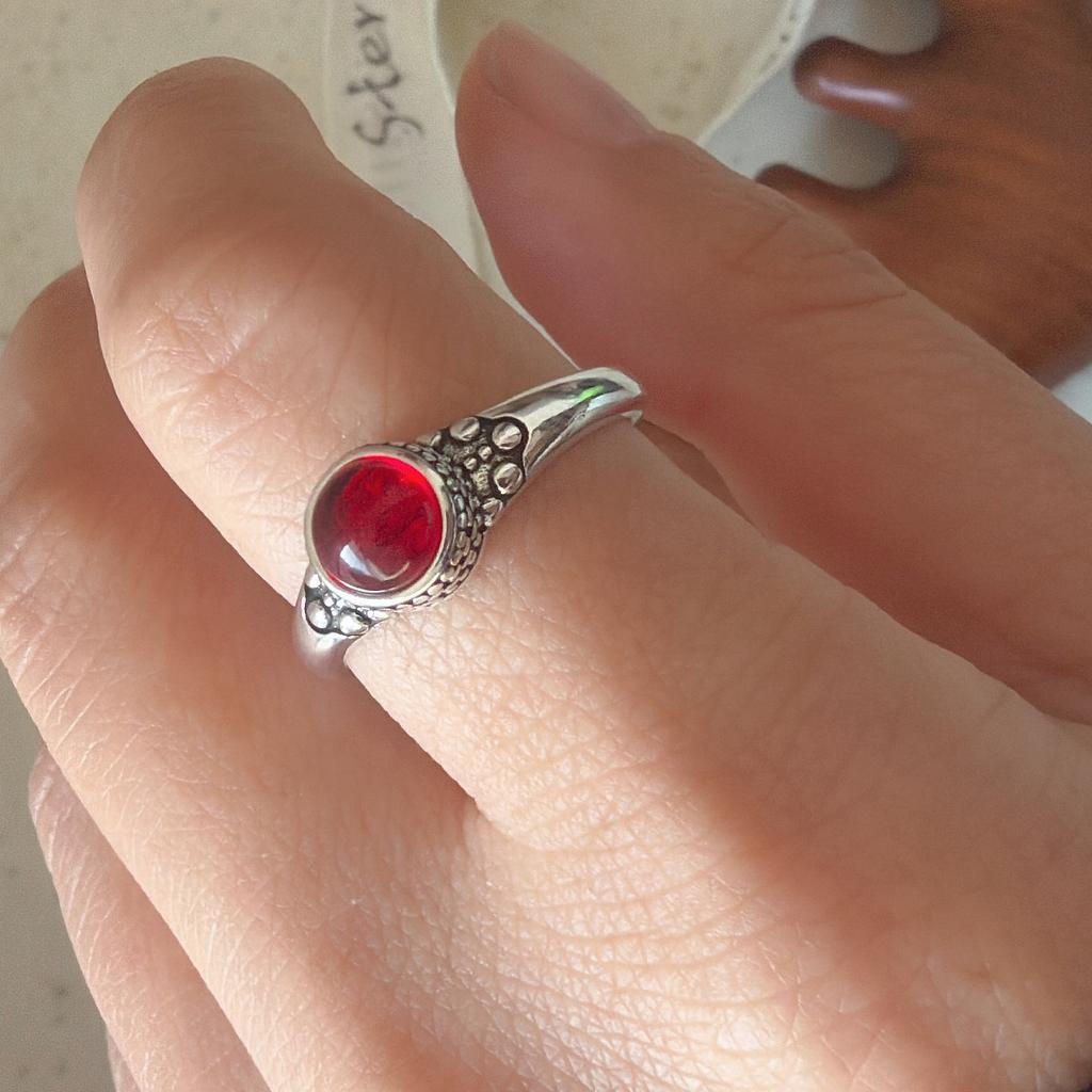 925 Sterling Silver Rings for Women Couple Minimalist Handmade Simple Blue Stone Ring Fine Jewelry Gift Prevent Allergy