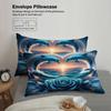 Dolphin Rose Bedding Set Blue Ocean Sunset Heart Pattern Bedding With Duvet Cover And Pillowcases For Bedroom