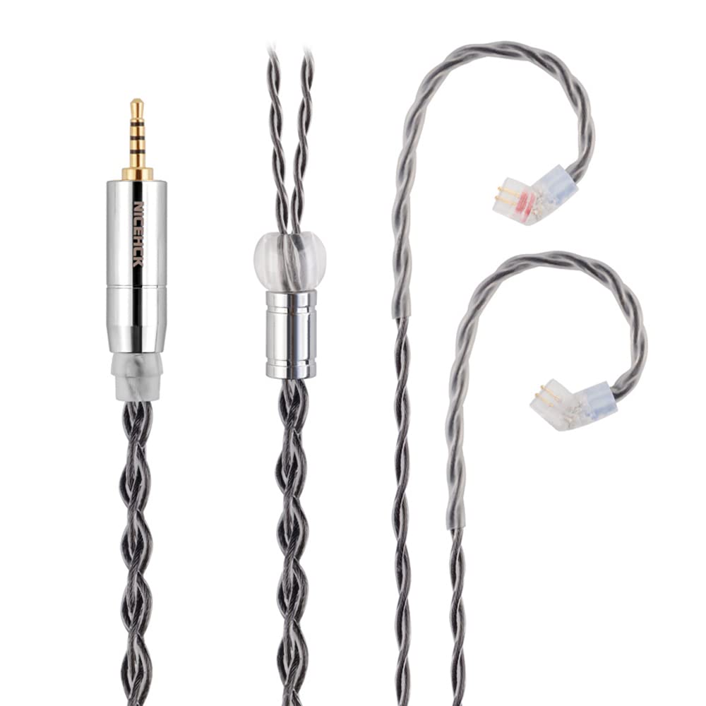 

NICEHCK BlackJelly Earphone Mix of Graphene Wire and 7N Single Crystal Copper Purity QDC 2Pin Detachable Replacement Cable Ear Hook Soft QDC Earphone