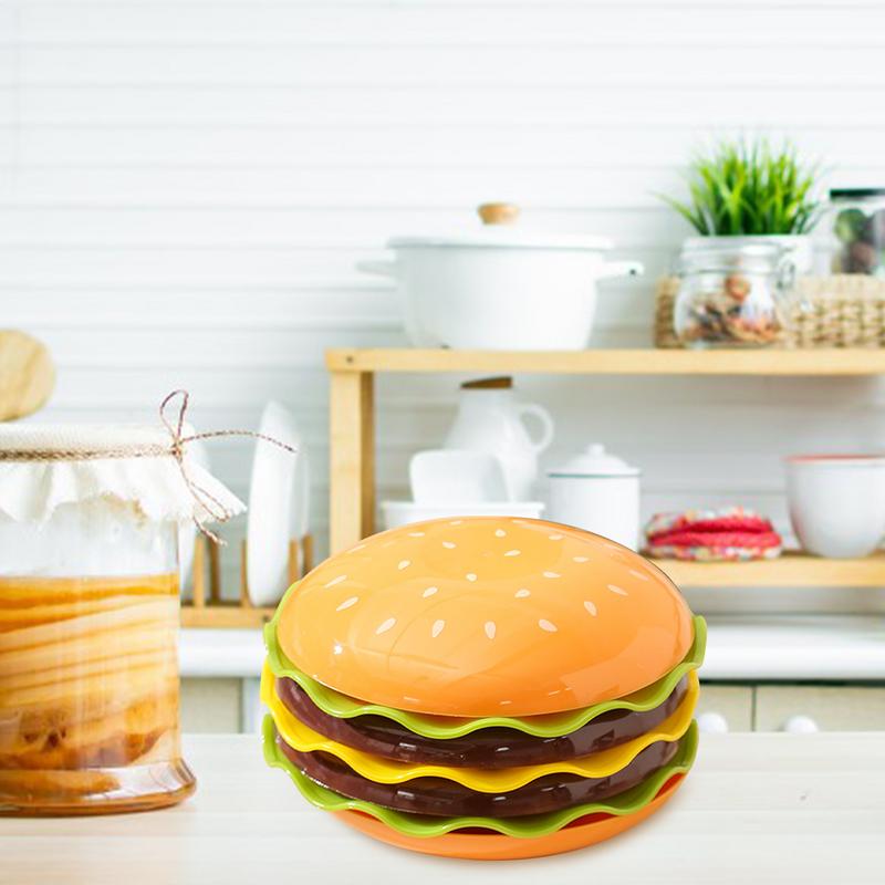Hamburger Plate Set Stackable Hamburger Plate Set Burger 6 Layers Mini Dinner Plate Home Dining Plate Table Decoration