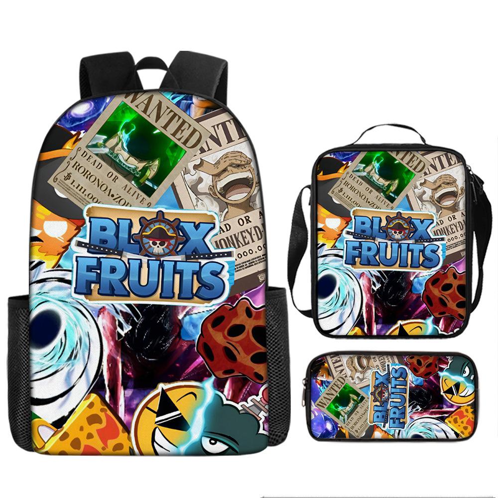 Blox Fruits Sac à dos pour école primaire et secondaire Sac à dos pour enfants Sac à dos grande capacité Sacoche Trousse schoolbag