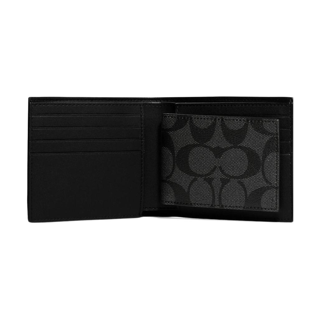 New COACH 3 IN 1 Wallet Artificial Leather Card Holder, Wallet Women's Black CE681-QBPHT