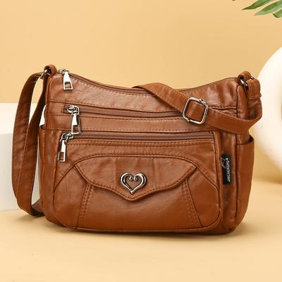 Borsa a tracolla morbida ed elegante, zaino alla moda monospalla di grande capacità con tasche multiple