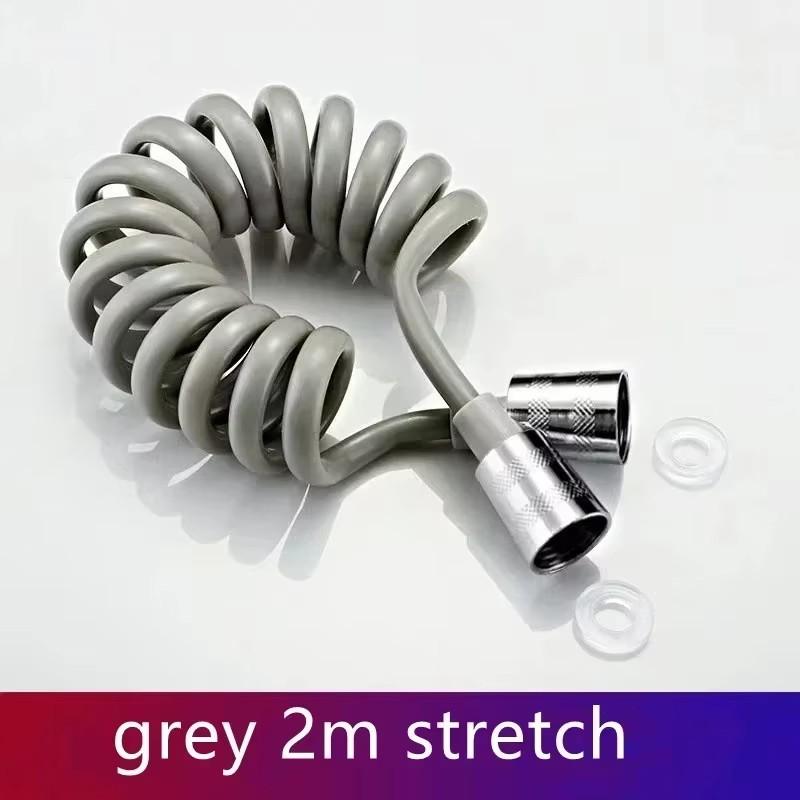 Universal Flexible Shower Hose with Spring Extension Hand Sprayer Pipe Connector for Bathroom Toilet Bidet - Durable Spring Tube