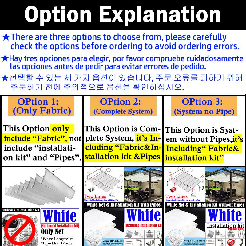 White Outdoor Awning Anti-UV Telescopic Wave Sunshade Net Courtyard Pergola Sun Canopy Retractable Swimming Pool Shading Sail