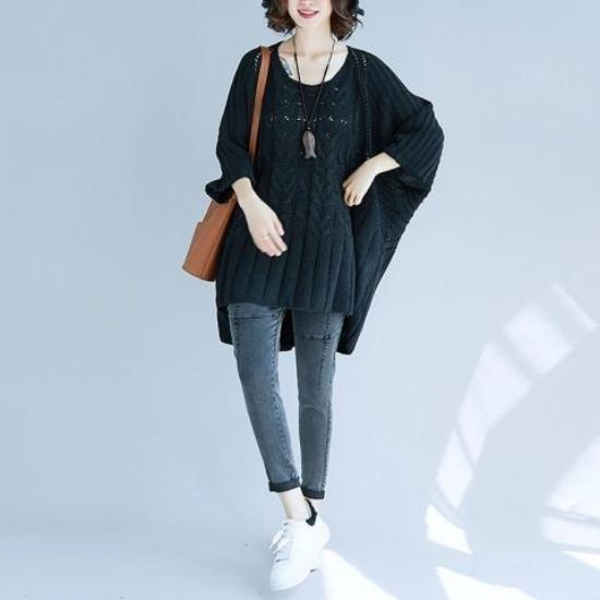 Plus Size Women Autumn Sweater Oversize Loose Casual Knitted Pullover Long Sleeve Korean Style Tops