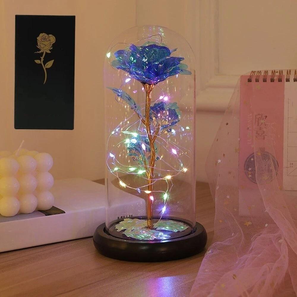 Beautiful Romantic Artificial Rose Light Realistic Luminous LED Flower Light Decorative Eternal Rose Lamp Mothers Day