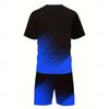 Herren Farbverlauf 2-teilige T-Shirt-Sets Sommeroberteile Kurzarm Kurze Hose Rundhalsausschnitt Athleisure Sport & Outdoor Lässig Täglich 3D-Druck Sommer Grün Rot Blau