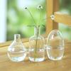 Transparent Glass Vase Floral Bottle Triple Connected Hydroponic Vase Minimalist Flower Holder Tabletop Plant Vase