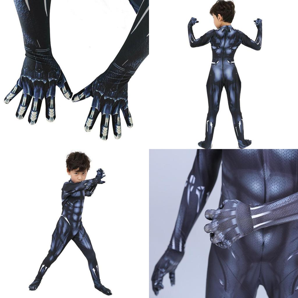Premium Quality Black Panther Superhero Cosplay Jumpsuit For Adults And Kids