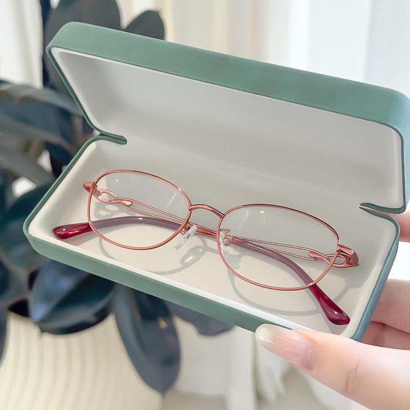 Metal Oval Blue Light Blocking Presbyopia Glasses Stylish Small-Frame Minimalist and Versatile Women Reader Eyewear 0 To +4.0