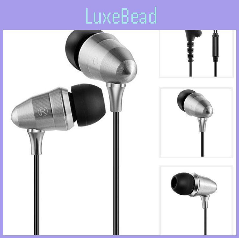 Headphones Wired Silver Outdoor Sports Metal Material Earphone Fashion Gift