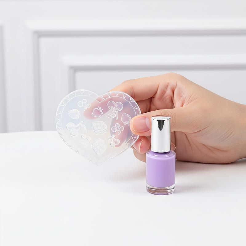 3D Heart Shaped Clear Silicone Nail Art Mold With Multiple Patterns For Diy Nail Decoration Making Tools