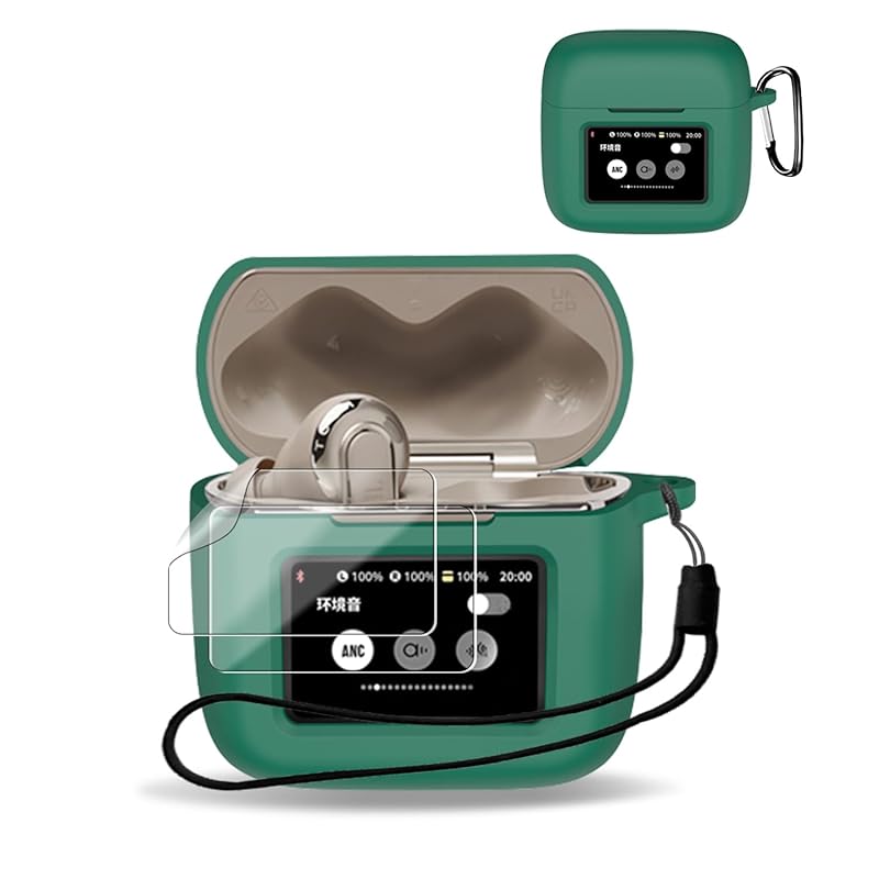 

For J BL TOUR Pro 3 for case cover + 2 film [KONXISA] wireless earphones silicon material easy to wear Impact resistance waterproof dustproof Washable