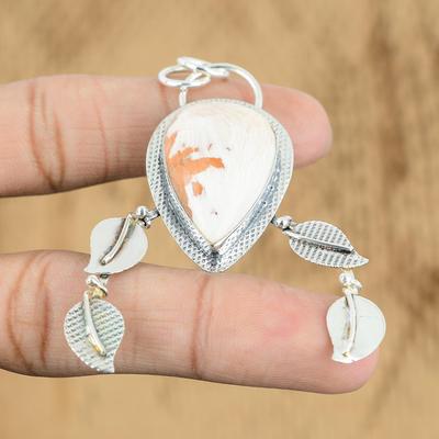 Gift For Her 925 Sterling Silver Natural Scolecite Gemstone Jewelry Pendant