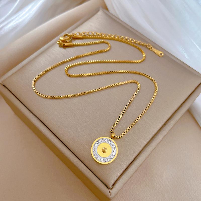 Ring Full Diamond Personalized Minimalist Furnace Real Gold Necklace Female Collarbone Chain