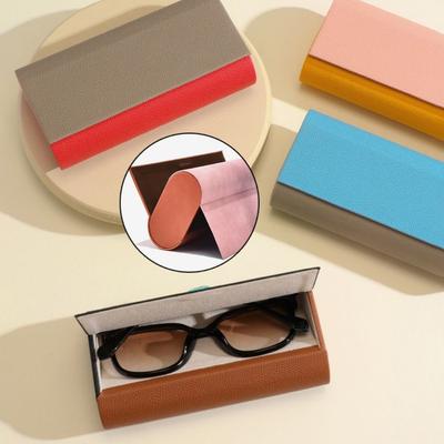 Double Layer Double Eyeglasses Case PU Leather Waterproof Dual- Glasses Case Portable 2 Slots Sunglasses Box For Women Men