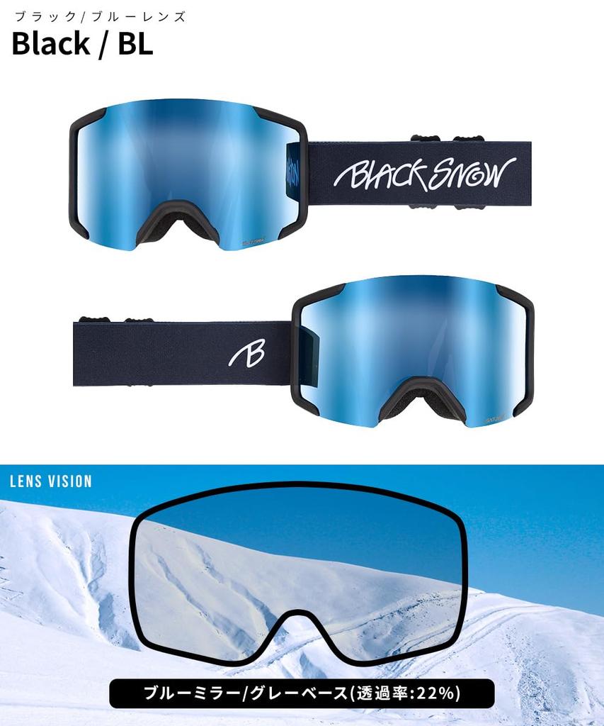 Taiki Sato Snowboardbrille BLACKSNOW BS25EFGG05 D Black Snow [BLACK SNOW] Herren