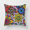 Household Stitching Colorful Mandala Printed Pillow Cover Bedroom Sofa Cushion Peach Leather Velvet Cushion Cover