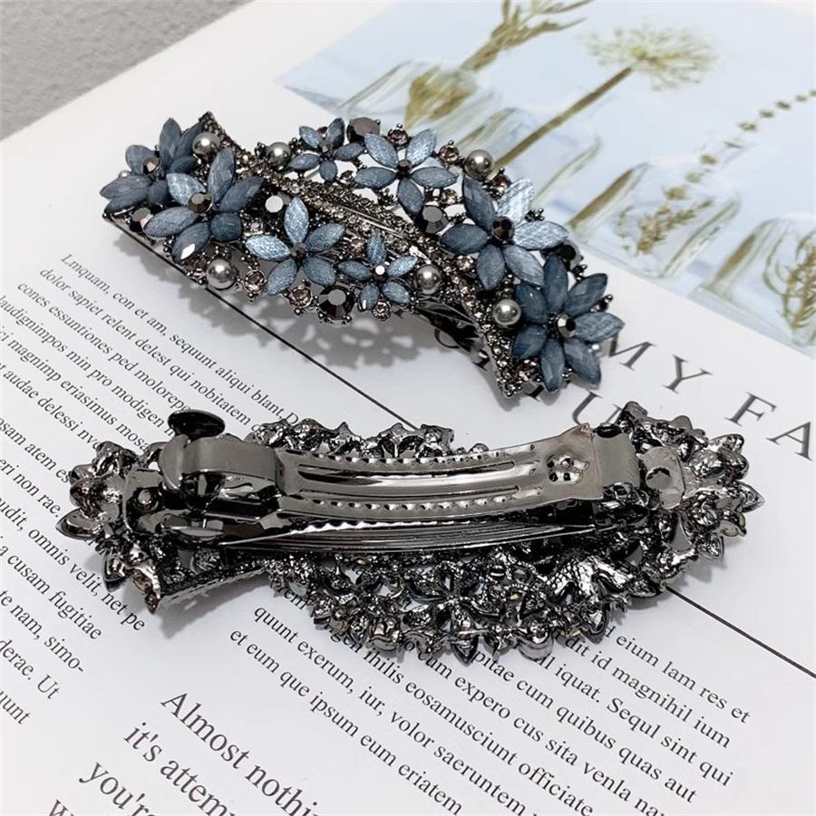 New Korean Colorful Crystal Butterfly Spring Hairpin Zircon Alloy Top Clip Horizontal Clip Elegant Women's Fashion Hair Jewelry