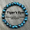 Tiger Eye Bracelet - Yellow, Red, Lapis Lazuli, Purple Tiger Eye Available