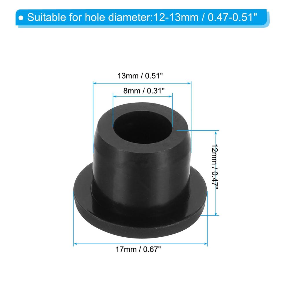 PATIKIL 13 mm Diameter Rubber Hole Plug 8 Pieces Suitable