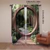 2Pcs Japanese Curtain A Round Rustic Doorway And Gate Opening Sublime Habitat Natural Scenery For Bedroom Living Room And Dining