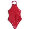 Nass-Look Glänzender PVC-Catsuit Kunstleder PU-Leder Sexy Hoch geschnittener Body Cosplay Badeanzug Bodysuit Oberteile Damen Badebekleidung