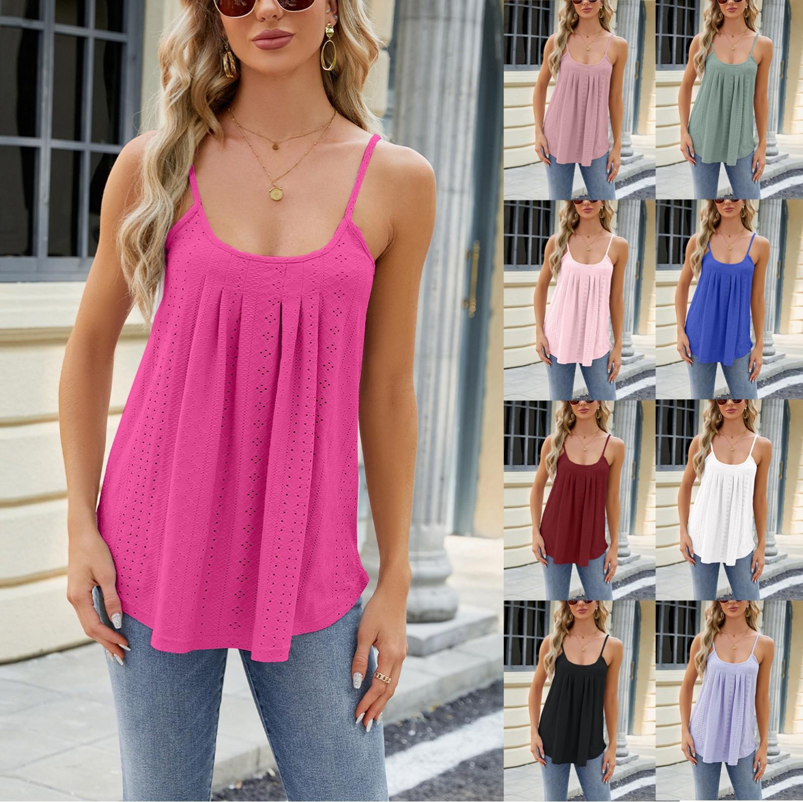 

Женская мода однотонные топы без рукавов с U-образным вырезом и пуговицами L чёрный