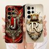 Case For Samsung S25 Ultra Cover Luxury A-Z Letters Crown 2D Painted Silicone Funda For Samsung Galaxy S25 Ultra Casing SM-S938B