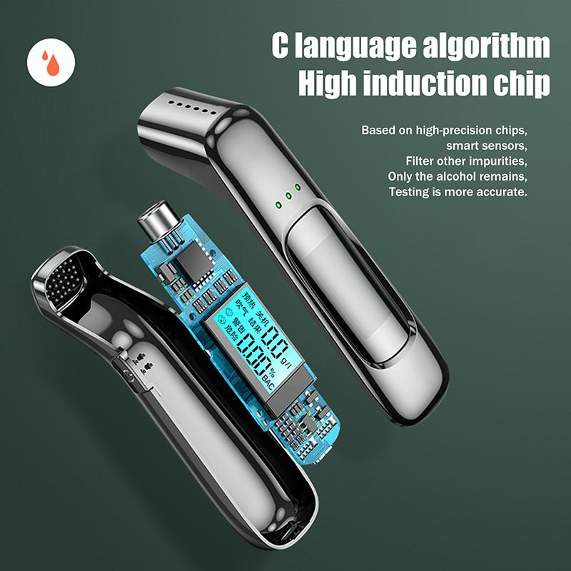 Non-Contact Alcohol Tester High Precision Breathalyzer Alcometer Usb Rechargeable Lcd Display Digital Portable Alcohol Detector A