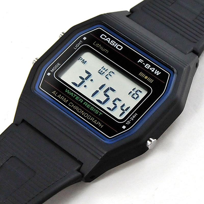Casio Series YOUTH Series-Silicone Small Square Life Waterproof Quartz Movement Resin Strap Japanese and Korean Watch 38.733.4mm Men's F-84W-1